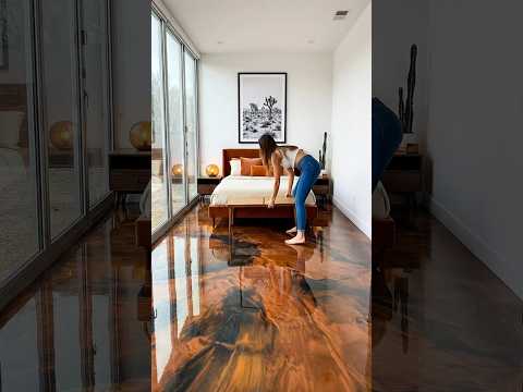 I Poured LIQUID METAL on My Bedroom Floor?! 🏜️✨ Copper Epoxy Art #MetallicEpoxy #OddlySatisfying