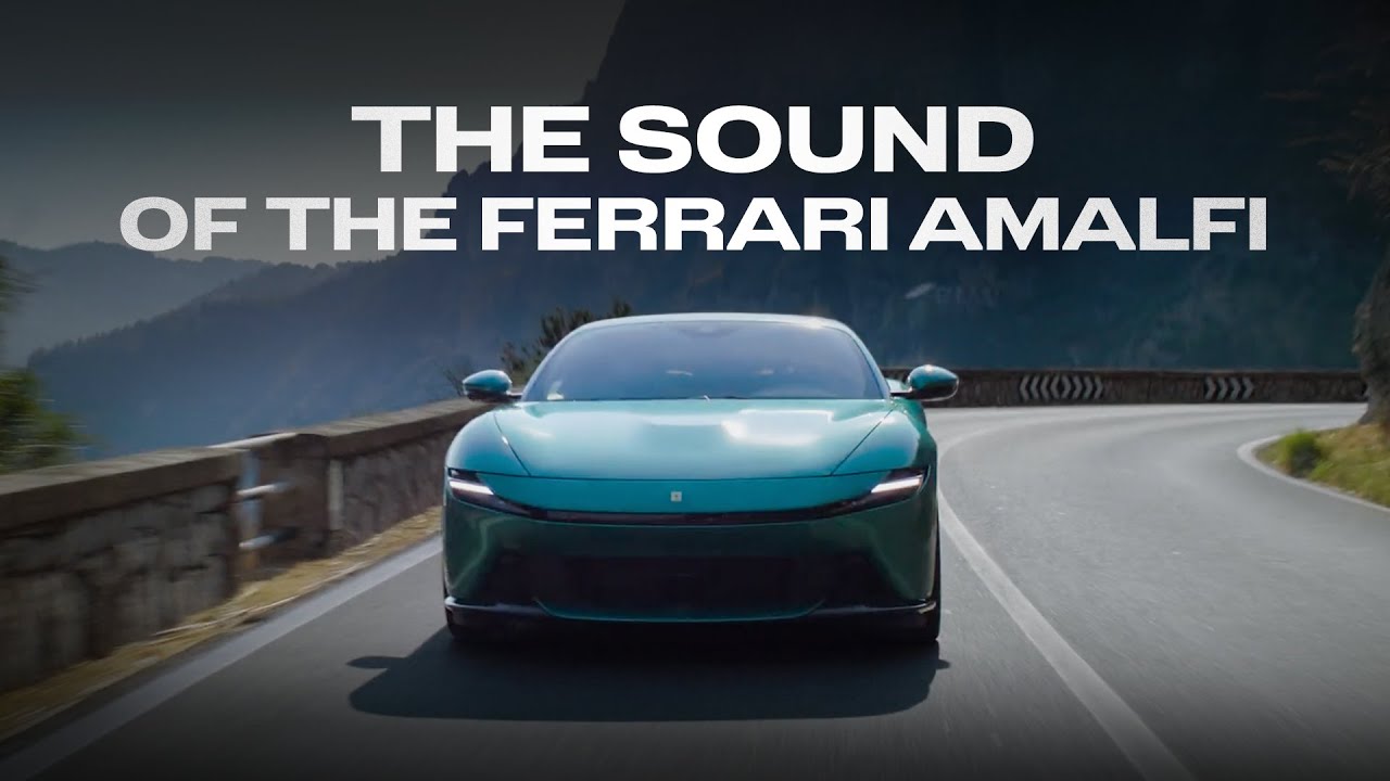 The Ferrari Amalfi roars through sunset