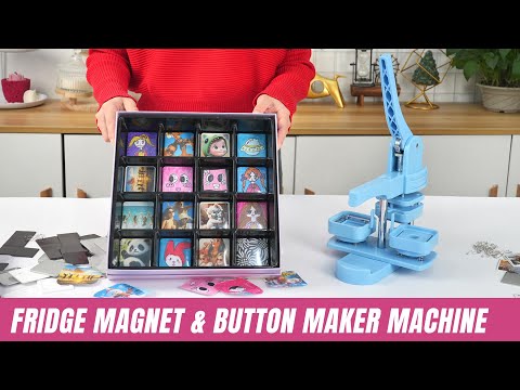 How to use a button badge maker machine to make fridge magnets? Square button making machine.