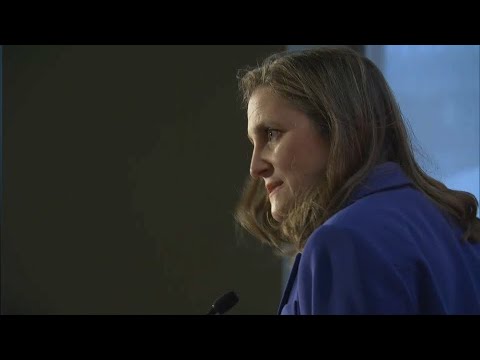 Budget 2022 – Chrystia Freeland speaks with reporters