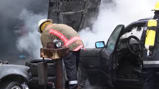 Млад мъж пострада при пожар в автосервиз в Хасково
