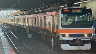 MU37編成 TK入場 回8392M 津田沼駅3番線から警笛を鳴らして発車#総武快速線 #武蔵野線 #回送列車