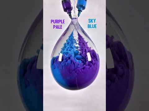 Purple Pale Vs Sky Blue = ? #asmr #relaxing #colormixingmagic #balloonart