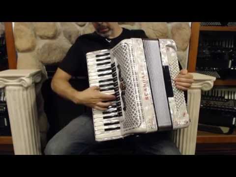 SCANPOLIXMWD - NEW White Decorated Scandalli Polifonico IX Piano Accordion LMMM 37 96 $5499