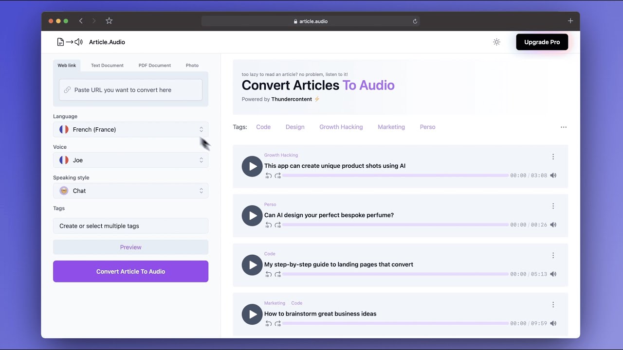 Article.Audio tutorial