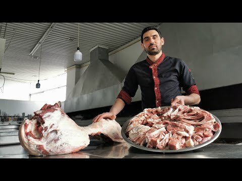 Quzunu kabablıq doğramaq və hissələrə ayrılması.