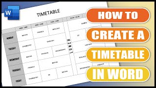 How to Create a Timetable in Word | EASY WORD TUTORIALS