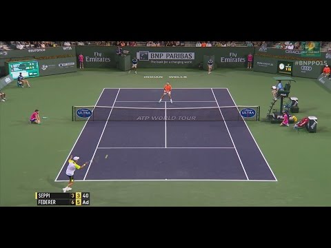 2015 Andreas Seppi Lobs Roger Federer