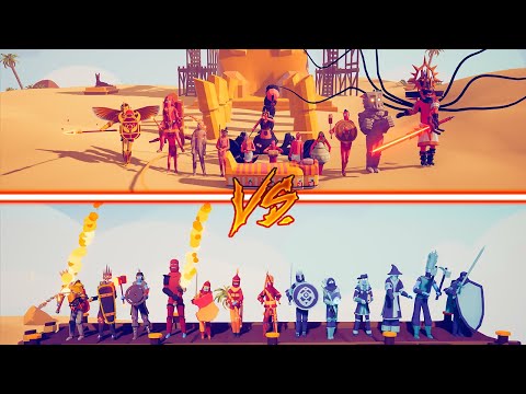 EGYPT TEAM vs ICE AND FIRE TEAM - Totally Accurate Battle Simulator | TABS