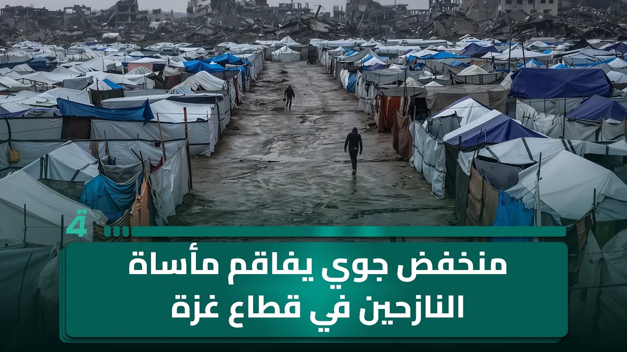 فيديو | منخفض جوي يفاقم مأساة النازحين في قطاع غزة