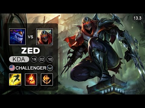 Zed vs Aurelion Sol Mid - NA Challenger - Patch 13.3 Season 13