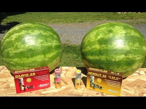 D Dupleks Dupo28 & Hexolit32 12ga Expanding Slugs vs. Watermelons!