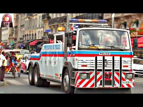Police Tow Truck Compilation Collection some Responding Lights and Sirens: NYPD, Paris, Amsterdam