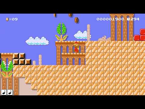 不思議な砂漠とカラクリピラミッド/Karakuri Desert by に〜みん2 🍄 Super Mario Maker 2 🍄 No Commentary　⚿aaw