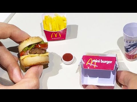 MiniFood McDonald's Burger & Fries with Coke | REAL MINIATURE FOOD COOKING | ASMR Video