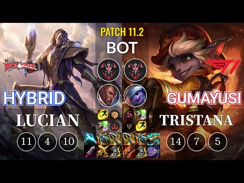 KT HyBriD Lucian vs T1 Gumayusi Tristana Bot - KR Patch 11.2