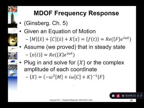 EMA 545 Module 05g MDOF Frequency Response (Direct FRF)