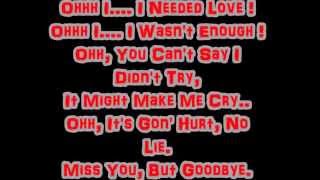 K  Michelle Miss You, Goobye Lyrics Video