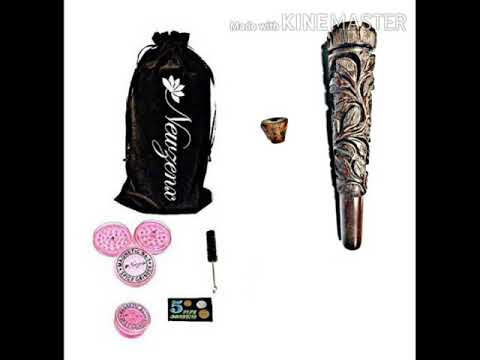 Stone Carved Crafted Chillum Hookah  Inch Included 1 Herb Crusher, Fancy Velvet Pouch & Accessories