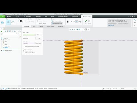 Helical Sweep in CREO