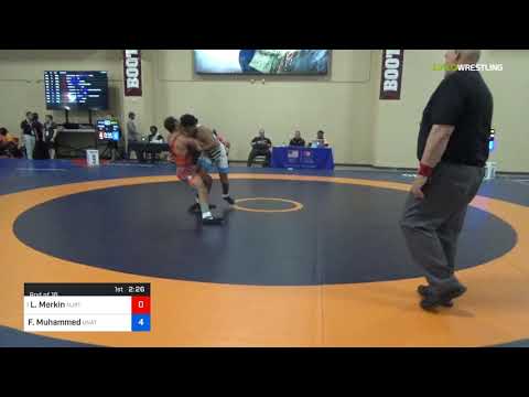 2018 Marine Corps US Open/UWW Junior Greco Roman 72 Rnd Of 16 - Lenny Merkin (NJRT) Vs. Farouq Muh