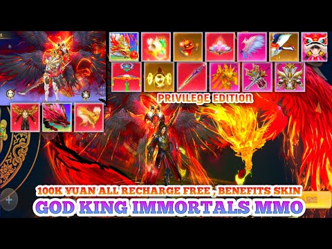 New🔥God King Immortal Privilege Edition - 100K yuan All Recharge Free , Fashion , Mount Dragon, Wing