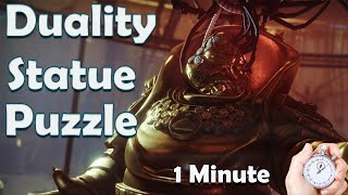 Statue Puzzle Duality Dungeon in one minute. Find the Way Destiny 2.