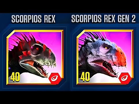 SUPER BATTLE SCORPIOS REX VS SCORPIOS REX GEN 2 | JURASSIC WORLD THE GAME