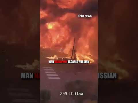 SEE IT: Man NARROWLY escapes Russian strike near Kyiv #foxnews #news #shorts #ukraine #drone