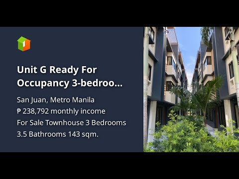 Unit G Ready For Occupancy 3-bedroom ALKHOR Townhouse Bonifacio Phase 3 For Sale in San Juan