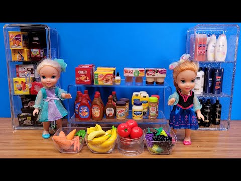 Grocery ! Elsa & Anna toddlers are shopping at the supermarket