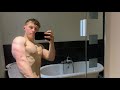 15 year old bodybuilder flexing insane arm and abs!