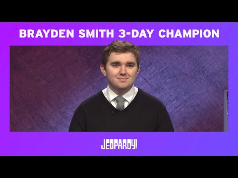 Brayden Smith Jeopardy! | 3-Day Champion Winners Circle | JEOPARDY!