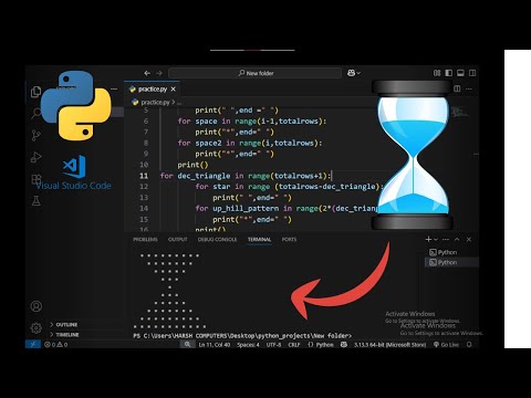 How To Print Hourglass Pattern By Star In Python Easy Methodcoding Programming Pythonprogramming