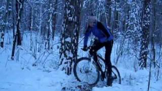 preview picture of video 'Зимняя тренировочная тропа кросс-кантри / Winter cycling workout'