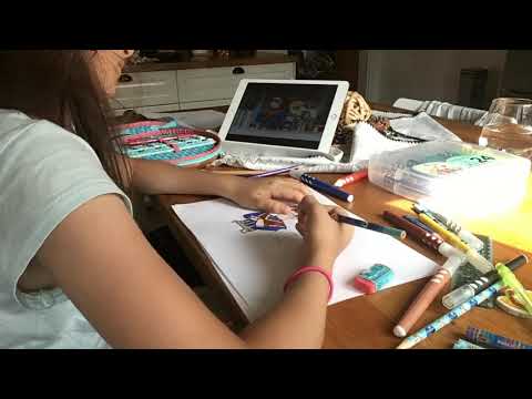 Captain Man and Kid Danger drawing fast