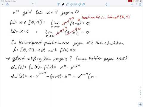A4 – Sequence of functions – pointwise and uniform convergence (Exam Summer Semester 2021)