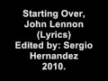 Just like starting Over, John Lennon. (Lyrics ...