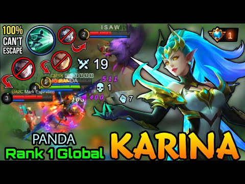 You Can't Escape Me!! Karina Killing Machine 19 Kills! - Top 1 Global Karina by PANDA - MLBB
