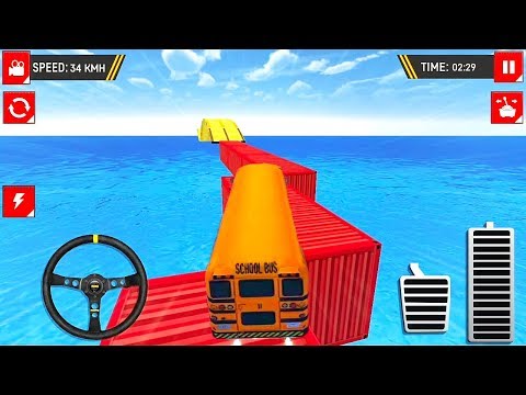 Top impossible school bus stunt driving game - bus games - bus racing game - school bus 3d
