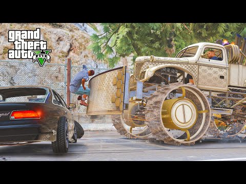 GTA 5 CRUEL FUTURE SHOCK SASQUATCH CRASHES POLICE CHASE - IMPACT COMPILATION - DESTRUCTION