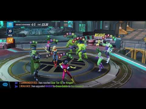 MSF Alliance War: GammaDorm (Dorm adjacent to Hulk) counter with A-Force/Doom Punchdown