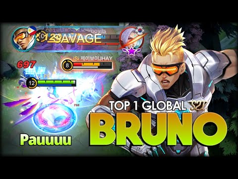 SAVAGE!!! Hyper Carry Deadly Soccer Boy. Pauuuu Top 1 Global Bruno - Mobile Legends: Bang Bang