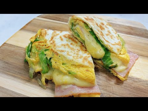 Lettuce, Bacon, Cheese & Egg Breakfast Tortilla
