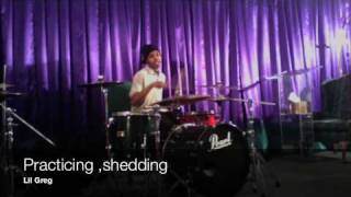 Lil Greg on drums-unplugged musicians_