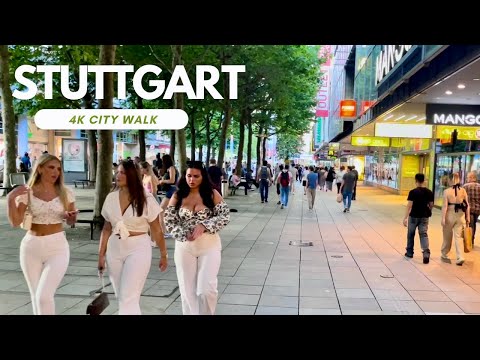 4K Stuttgart Virtual Walking Tour | Summer Walk