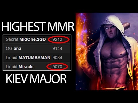 Highest MMR in Kiev Major MidOne Dota Invoker of Team Secret vs Team NIP