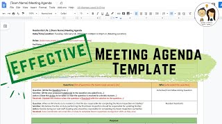 MOST EFFECTIVE MEETING AGENDA TEMPLATE: How to Run a More Efficient & Organized Meeting
