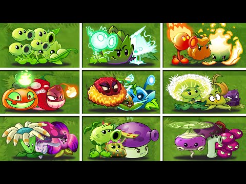 Random 9 Team Plants Vine_Shroom_Mint Battles - Who Best Team? - PvZ 2 Team Plants vs Team Plants
