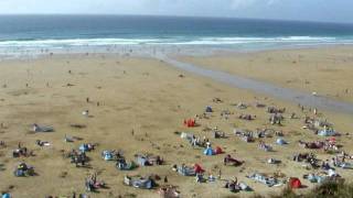 preview picture of video 'Watergate Bay on the North Cornwall Coast- on a balmy day in high summer.'